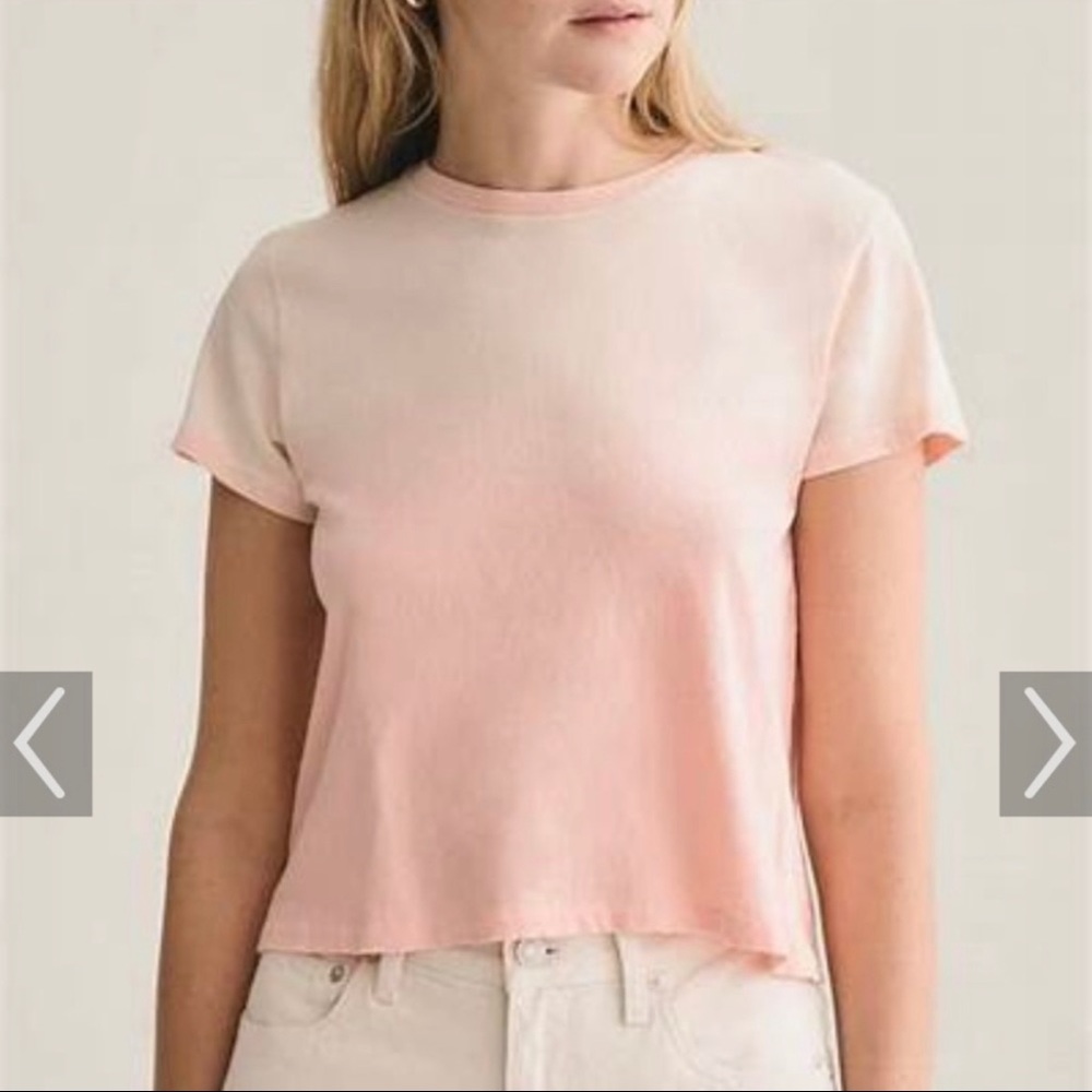 Agolde | Linda boxy t shirt in pink orange sunfade